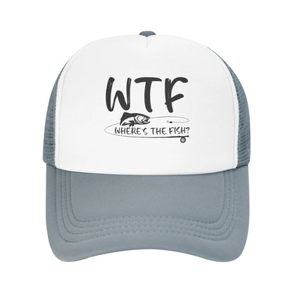 WTF Where's The Fish Print Baseball Cap For Men Women