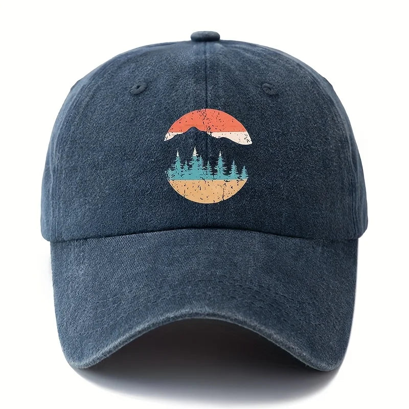 Mountain Sunset Printed Baseball Hat