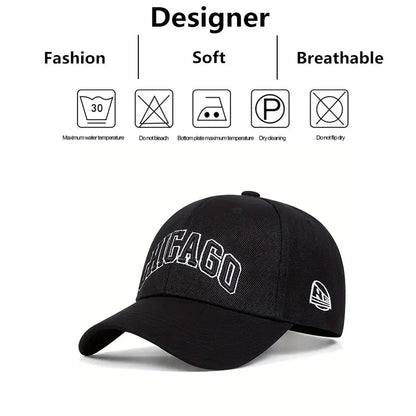 Unisex CHICAGO Letter Embroidery Baseball Caps Spring Autumn