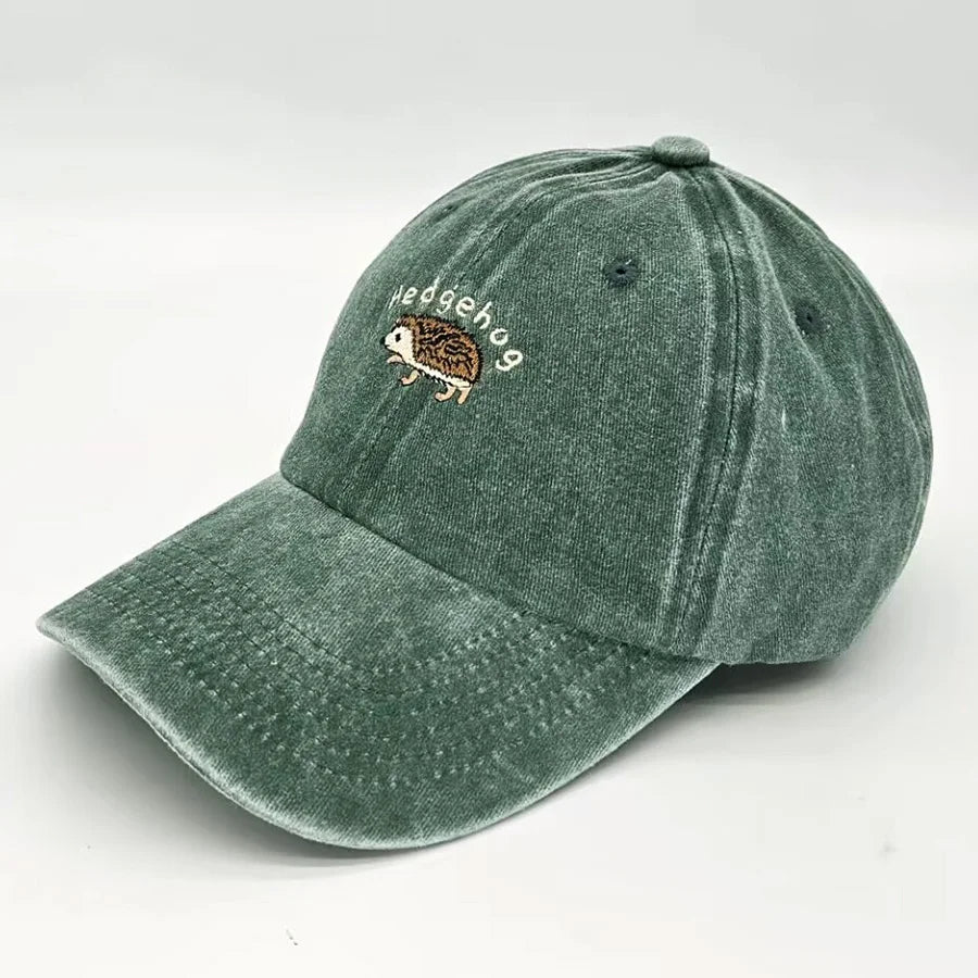 Embroidered Mini Hedgehog Vintage Baseball Caps For Men Women