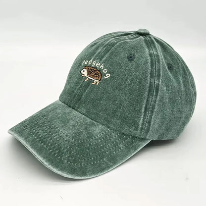 Mini Hedgehog Embroidery Cotton Baseball Caps For Men Women