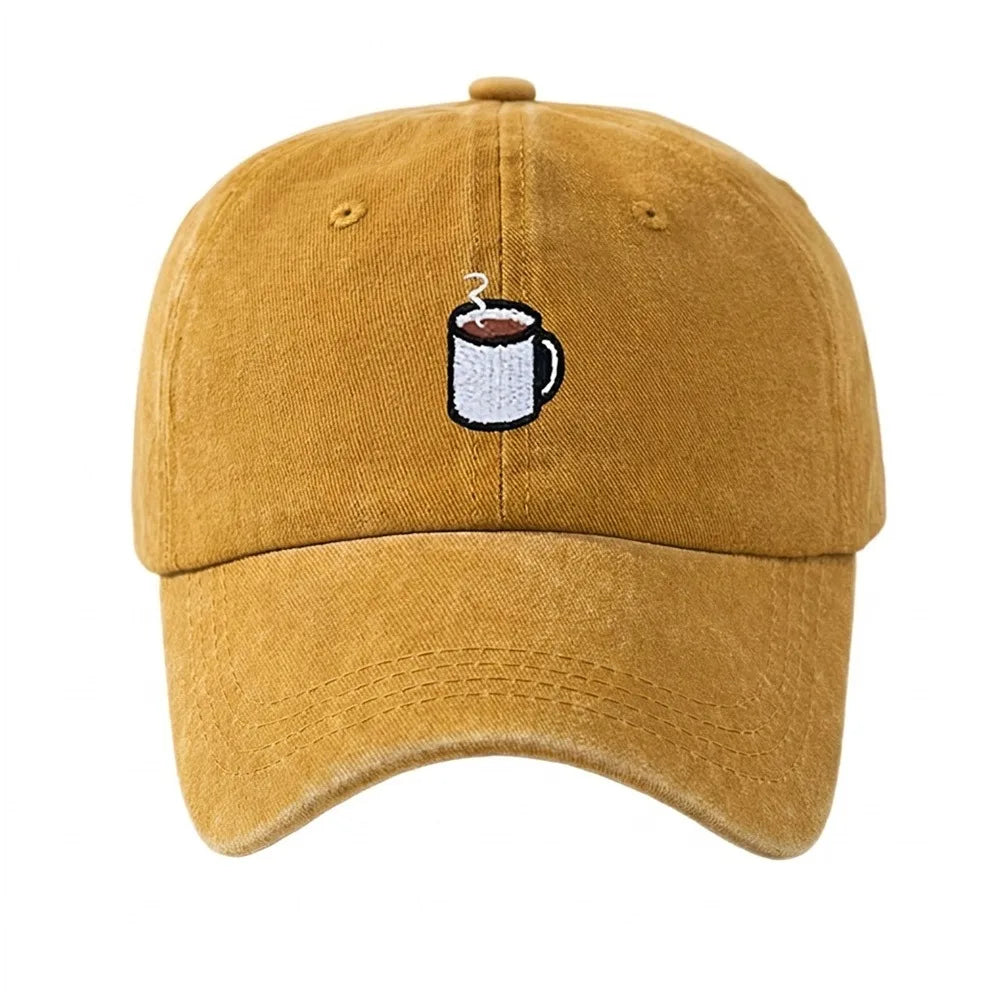 Embroidered Coffee Cup Baseball Cap