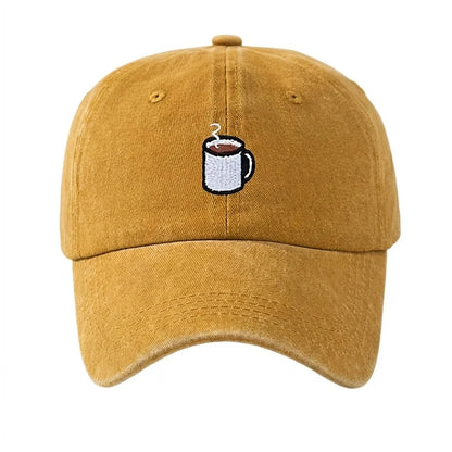 Embroidered Coffee Cup Baseball Cap