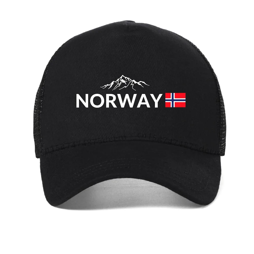 Funny Norway Flag Mountain Outdoor Baseball Cap