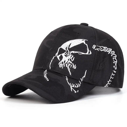 Side Skull Pattern Embroidery Baseball Caps