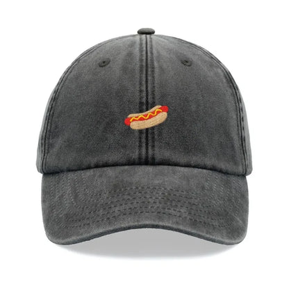 Hotdog Baseball Cap Vintage Washed Unisex Dad Hat