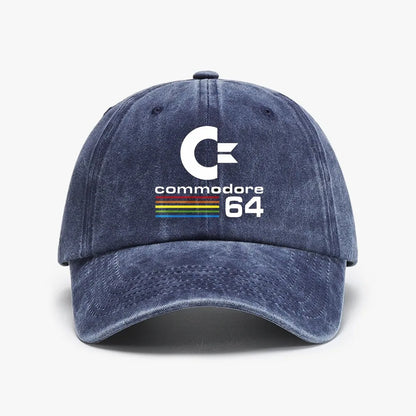 Solid Color Denim Retro Commodore 64 Baseball Cap C64 Amiga Computer Geek Nerd Hats