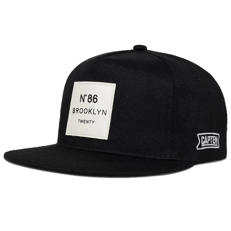 Men Women BROOKLYN Baseball Cotton Adjustable Snapback Hat Leather Label N86