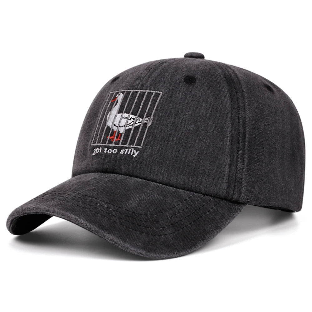 Got Too Silly Letter Washed Embroidered Soft Top Baseball Cap