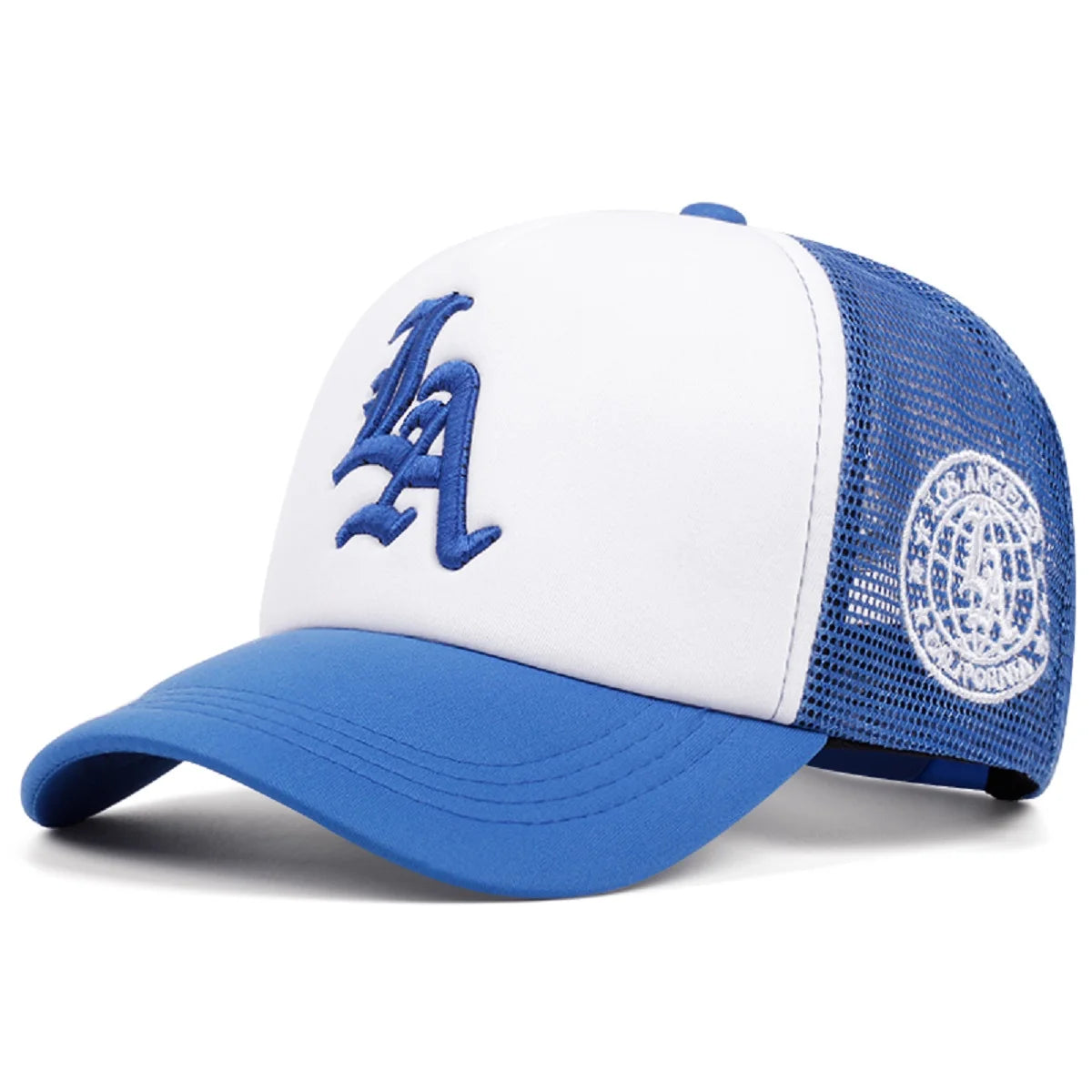 LA Side Embroidered Breathable Mesh Hat Men's Hip Hop Hat Baseball Hat