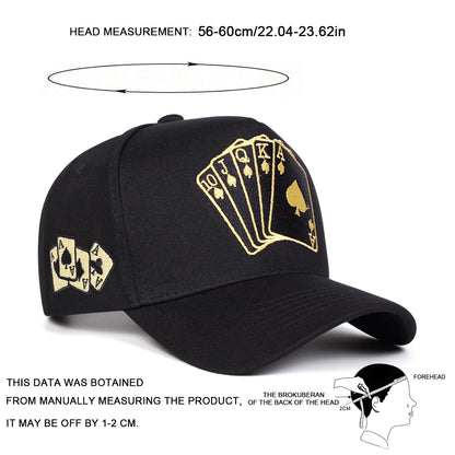 Unisex Poker Embroidery Baseball Caps