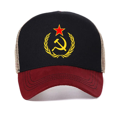 CCCP Soviet Hammer And Sickle Star Marxist Mesh Baseball Cap