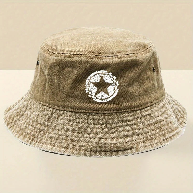 Adjustable Wide-Brimmed Washed Fisherman Hat Bucket Hat