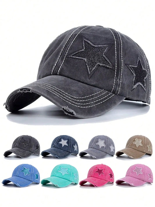 Piece Wash Worn-Out Ponytail Baseball Cap