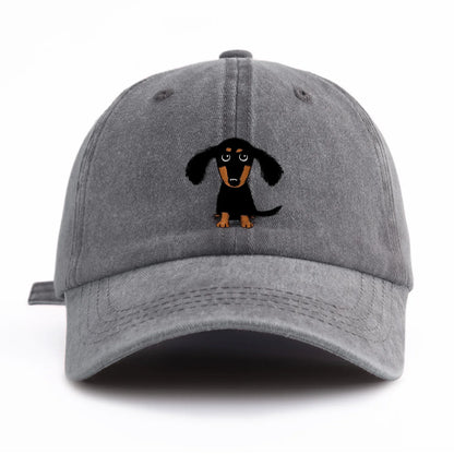 Dachshund Print Washed Baseball Cap For Adults