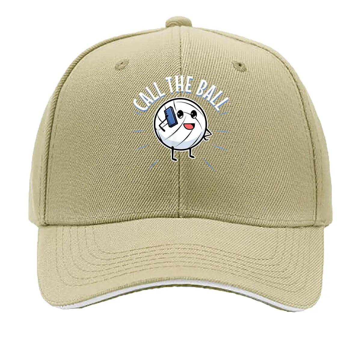 Call The Ball Volleyball Cartoon Black Sandwich Baseball Cap