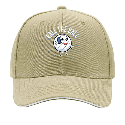 Call The Ball Volleyball Cartoon Black Sandwich Baseball Cap