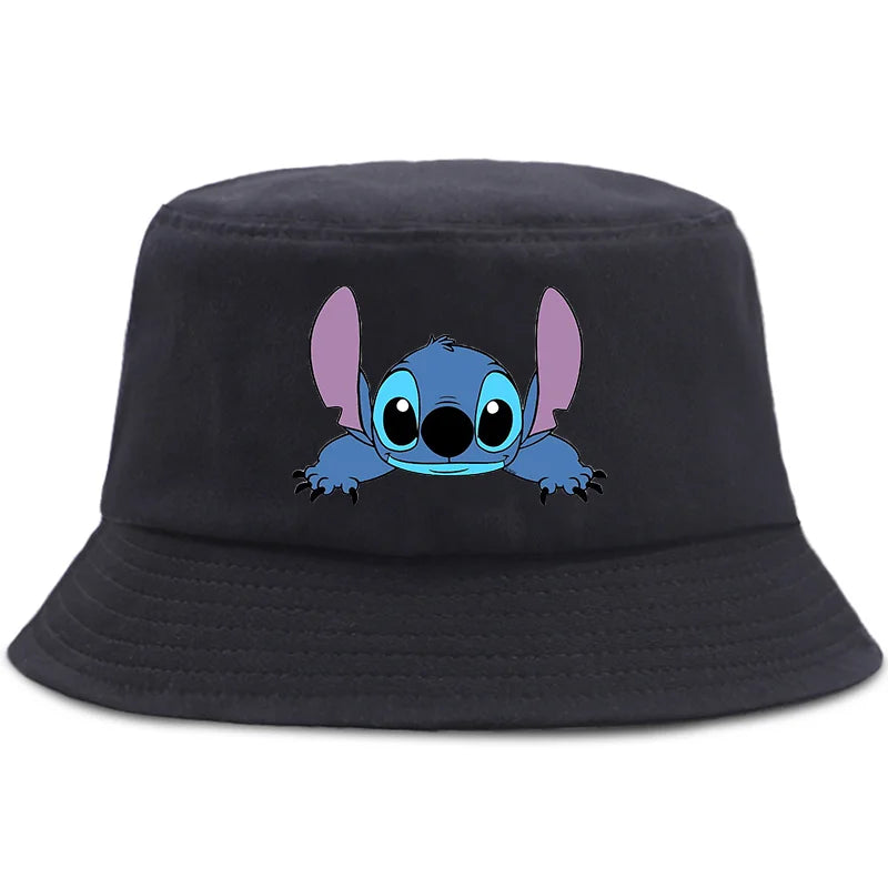Lilo Stitch Cotton Foldable Bucket Hat Women Hat Boys Girls Fishing Hunting Cap