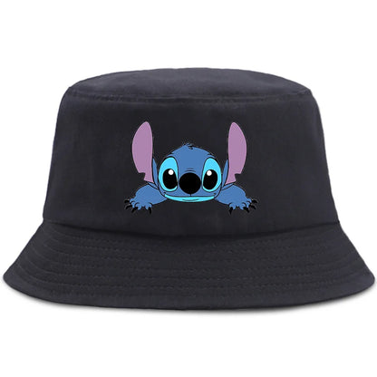 Lilo Stitch Cotton Foldable Bucket Hat Women Hat Boys Girls Fishing Hunting Cap