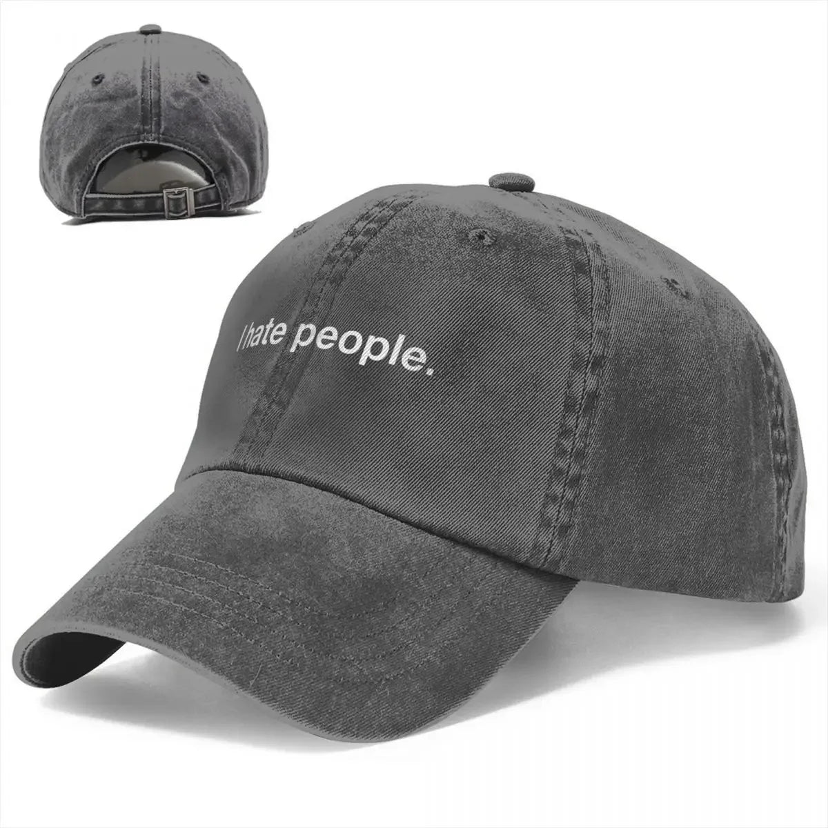 Vintage Cotton I Hate People Baseball Cap For Boy Girl