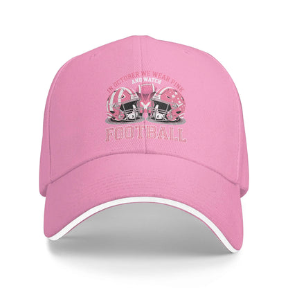 October We Wear Pink Rainbow Breast Cancer Awareness Ribbon Sandwich Cap Baseball Cap