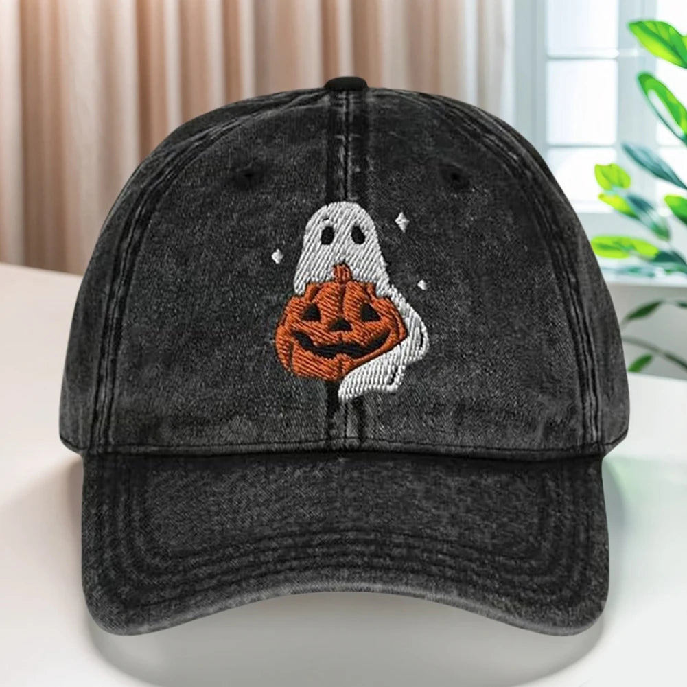 Halloween Pumpkin Face Baseball Hats for Men/Women Pumpkin Embroidery Baseball Caps