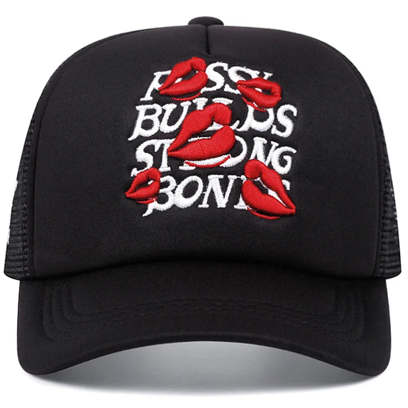 Trend New Cotton Mesh Hat Lipprint Men's Hip Hop Hat