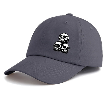 Skull Print Baseball Cap For Adults