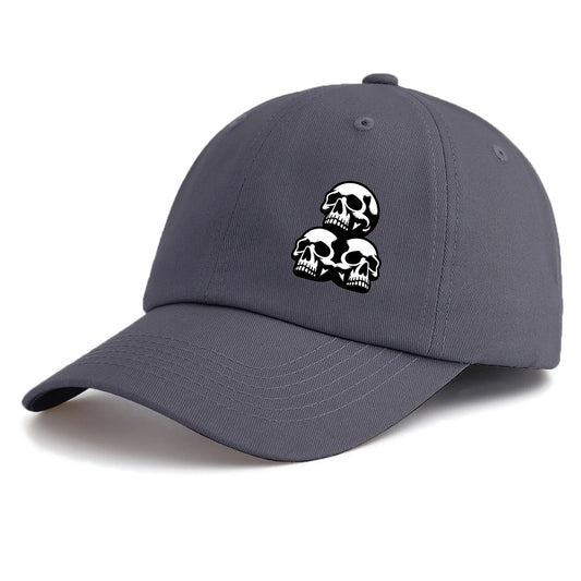 Skull Print Baseball Cap For Adults