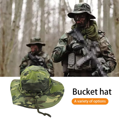 Camouflage Enthusiasts Square Pocket Camo Bonnie Cap US Bucket Benny Hats