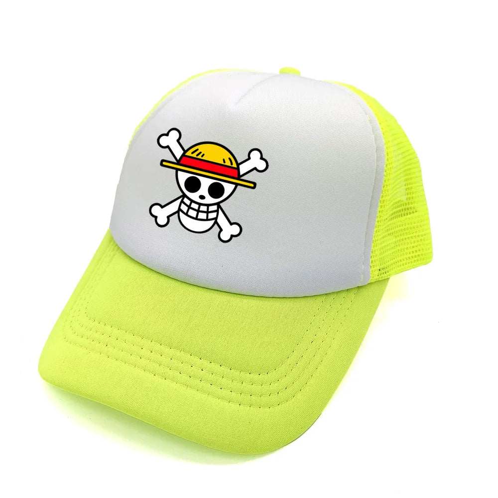 Monkey D Luffy Trucker Cap Men Anime One Piece Straw Hat Baseball Cap