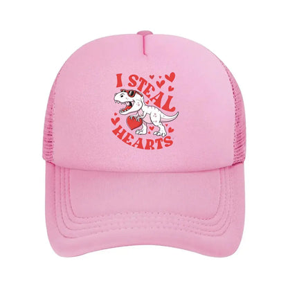Dinosaur I Steal Hearts Graphic 2026 Mesh Baseball Cap