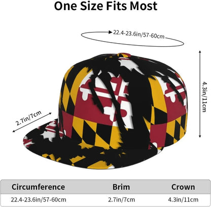 Maryland Flag Snapback Caps Sun Protection Hat Outdoor Trucker Hat