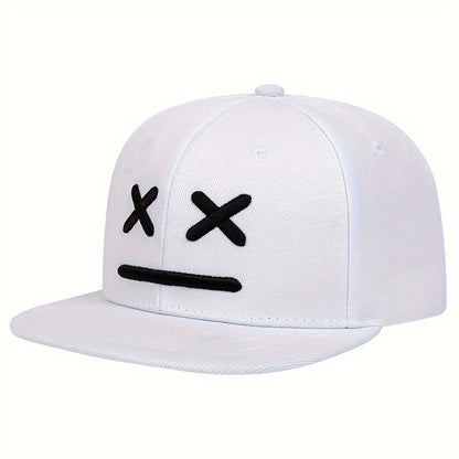 Unisex XX Smiling Face Embroidery Hip-hop Hats Spring Autumn Adjustable Casual Snapback Caps