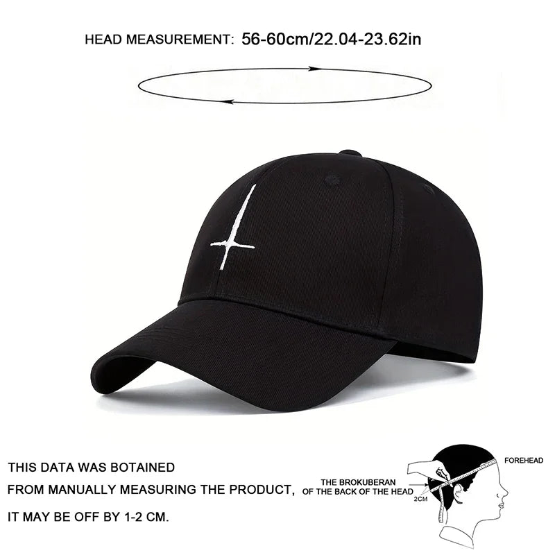 Unisex Cross Embroidery Baseball Caps Spring Autumn