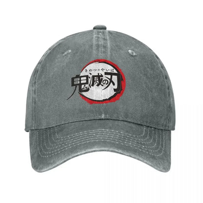 Demon Slayer Anime Baseball Caps Fashion Distressed Washed Cap Men Women