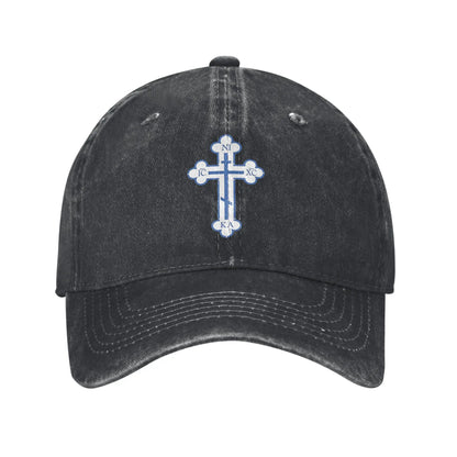 Russian Orthodox Cross PrintDenim Cap Casual Baseball Caps