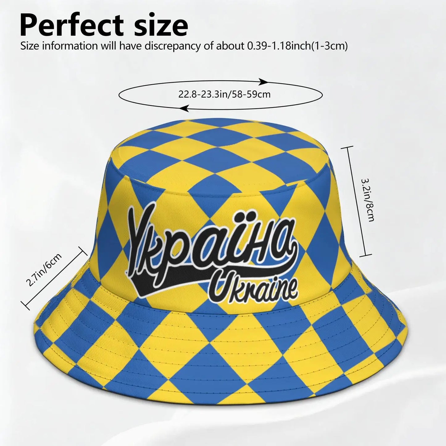 Ukraine Custom Made Name Number Team Logo Bucket Cap