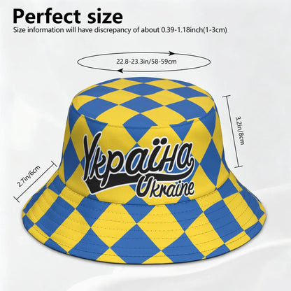 Ukraine Custom Made Name Number Team Logo Bucket Cap