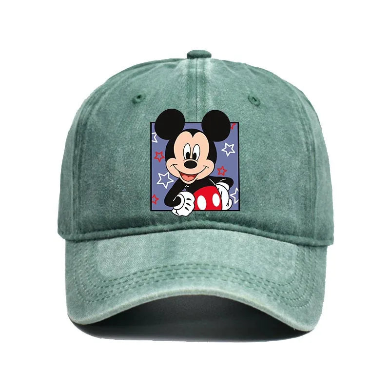 Retro Washed Mickey Mouse Print Baseball Cap