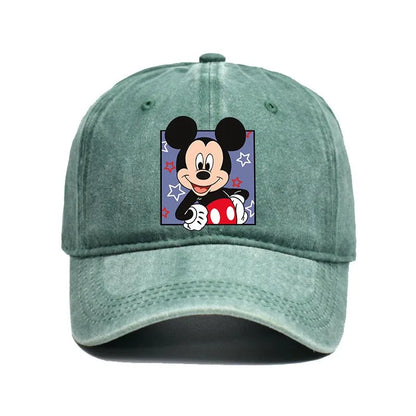 Retro Washed Mickey Mouse Print Baseball Cap