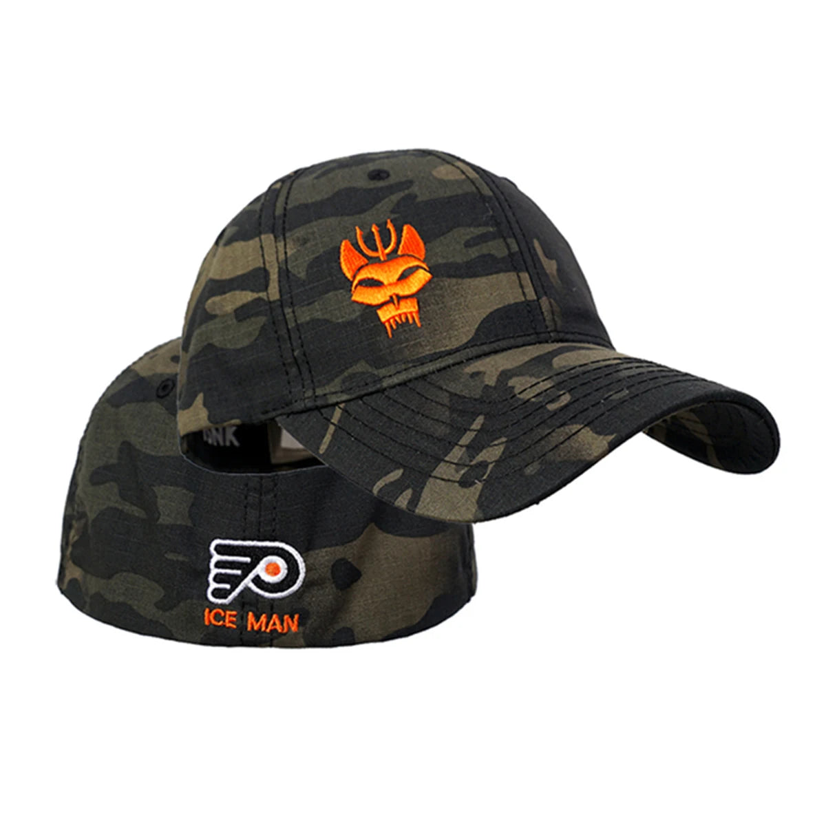 Unisex Forked Wolf Embroidery Snapback Camouflage Baseball Caps