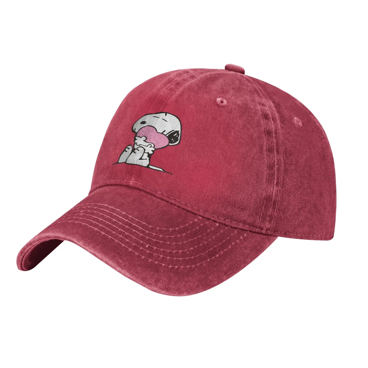Peanuts Snoopy Pink Heart Men Women Baseball Caps