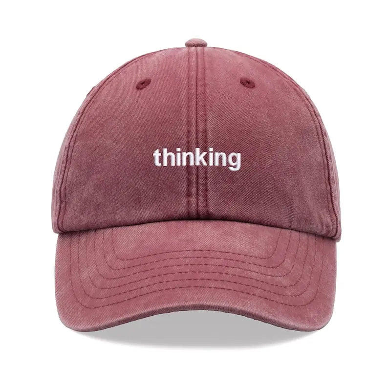 "thinking" Baseball Cap Vintage Washed Unisex Dad Hat