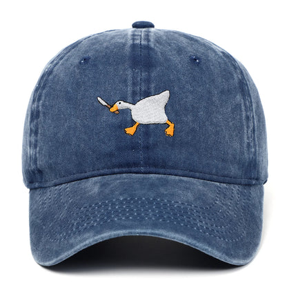 Embroidered Baseball Cap With Goose Pattern For Men And Women