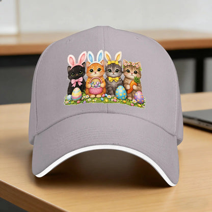 Funny Easter Cats Ears Bunny Eggs Sun Baseball Cap