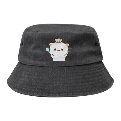 Peach And Goma Love Call Bucket Hat Vocation Mochi Cat