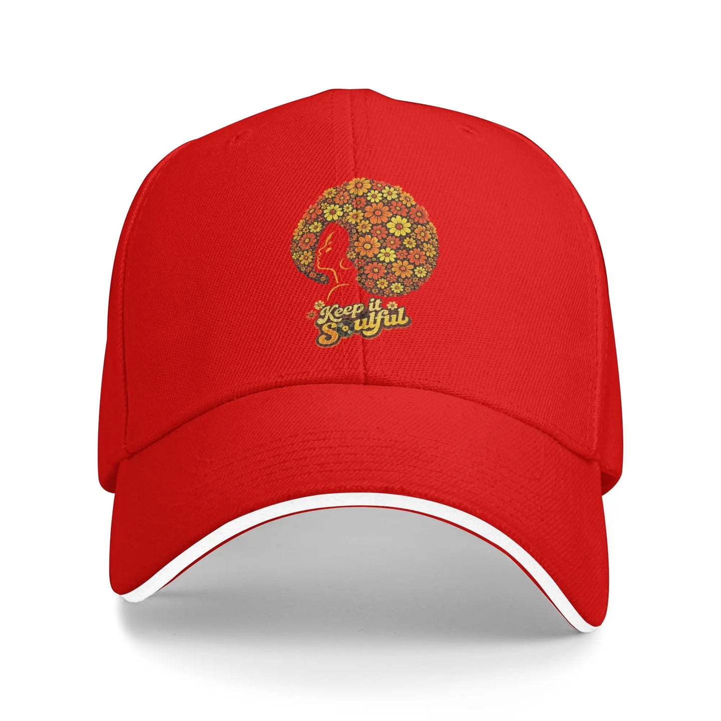 Afro Soul Music Floral Hair 70s Funk Retro Disco Baseball Cap