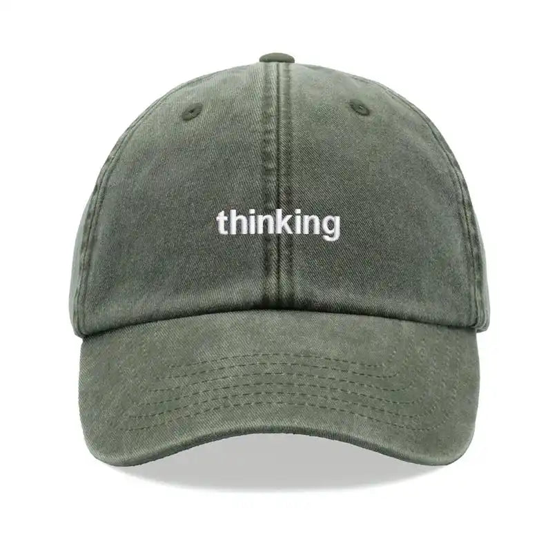 "thinking" Baseball Cap Vintage Washed Unisex Dad Hat