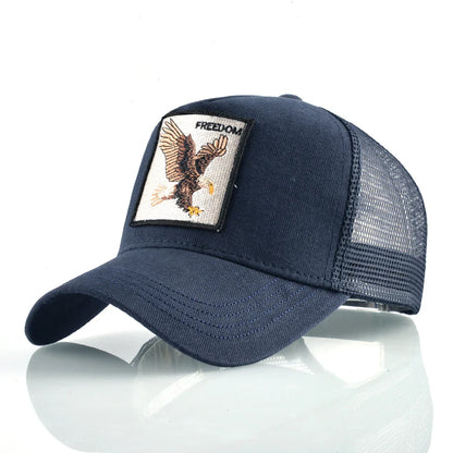 Fashion Trucker Caps With Embroidery Goat Patch